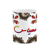 ماگ ( جعبه کادویی رایگان) اسم مهیاس سنتی گل و بته کد mgh47823