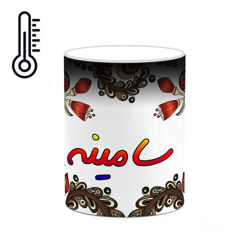 ماگ ( جعبه کادویی رایگان)  حرارتی   اسم سامینه  سنتی گل و بته کد mgh45522