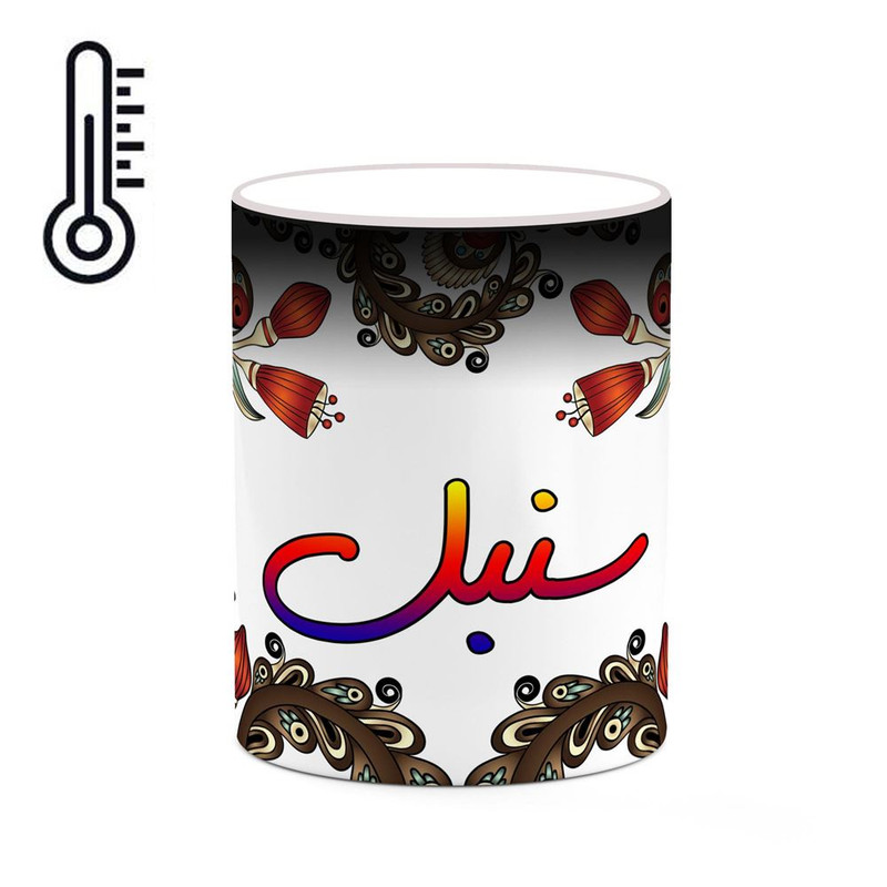 ماگ ( جعبه کادویی رایگان)  حرارتی   اسم سنبل  سنتی گل و بته کد mgh45654