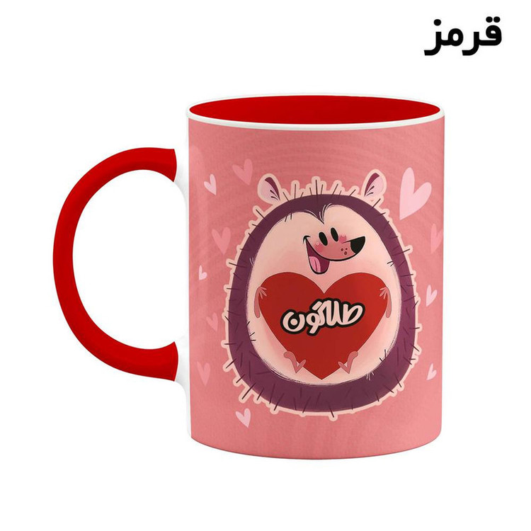 ماگ ( جعبه کادویی رایگان) اسم طلاگون قلب کد mgn14637