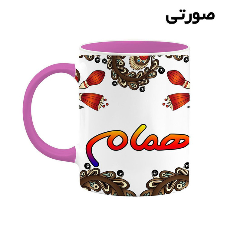 ماگ ( جعبه کادویی رایگان) اسم همام سنتی گل و بته کد mgh48274