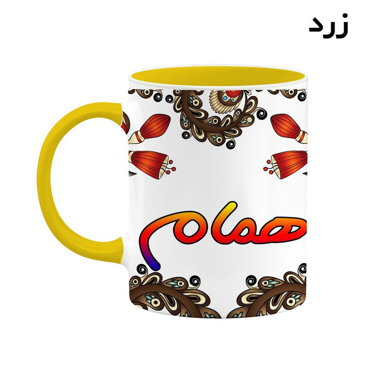 ماگ ( جعبه کادویی رایگان) اسم همام سنتی گل و بته کد mgh48274