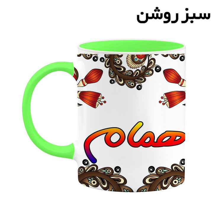 ماگ ( جعبه کادویی رایگان) اسم همام سنتی گل و بته کد mgh48274