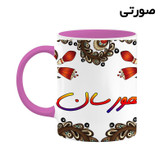 ماگ ( جعبه کادویی رایگان) اسم هورسان سنتی گل و بته کد mgh48303
