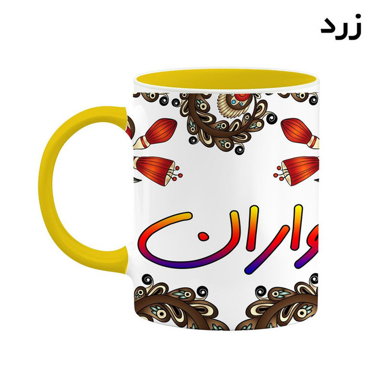 ماگ ( جعبه کادویی رایگان) اسم واران سنتی گل و بته کد mgh48364