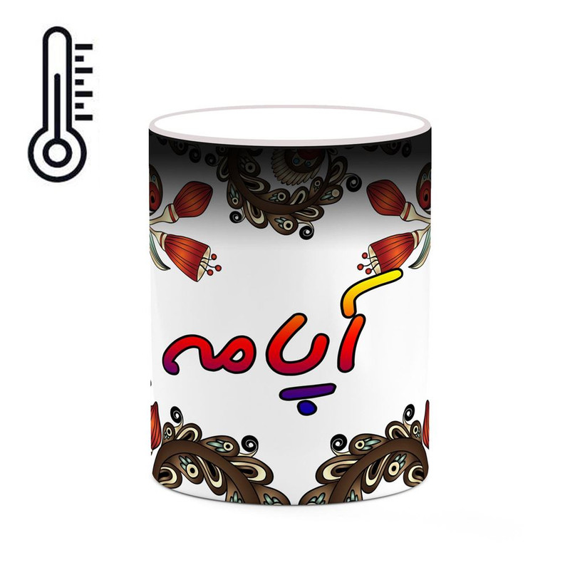 ماگ ( جعبه کادویی رایگان)  حرارتی   اسم آپامه  سنتی گل و بته کد mgh43255