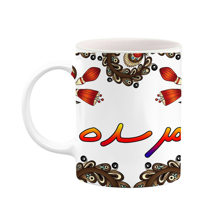 ماگ ( جعبه کادویی رایگان) اسم مرسده سنتی گل و بته کد mgh47537