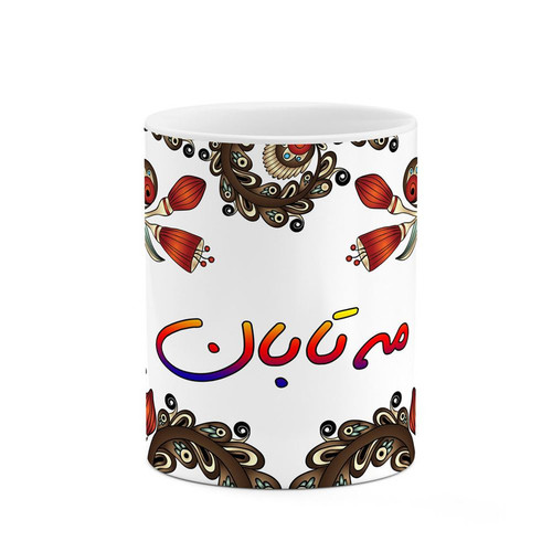 ماگ ( جعبه کادویی رایگان) اسم مه_تابان سنتی گل و بته کد mgh47645