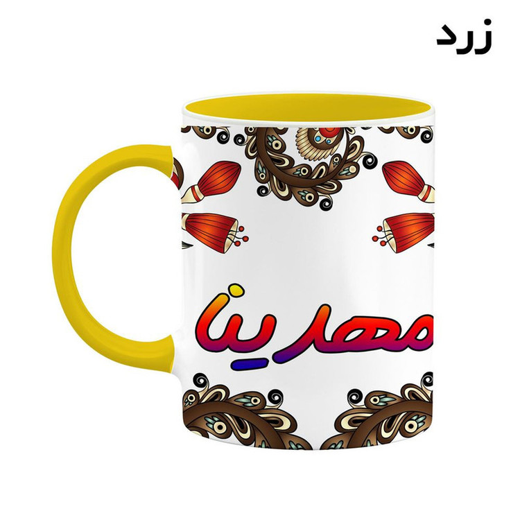 ماگ ( جعبه کادویی رایگان) اسم مهدینا سنتی گل و بته کد mgh47691