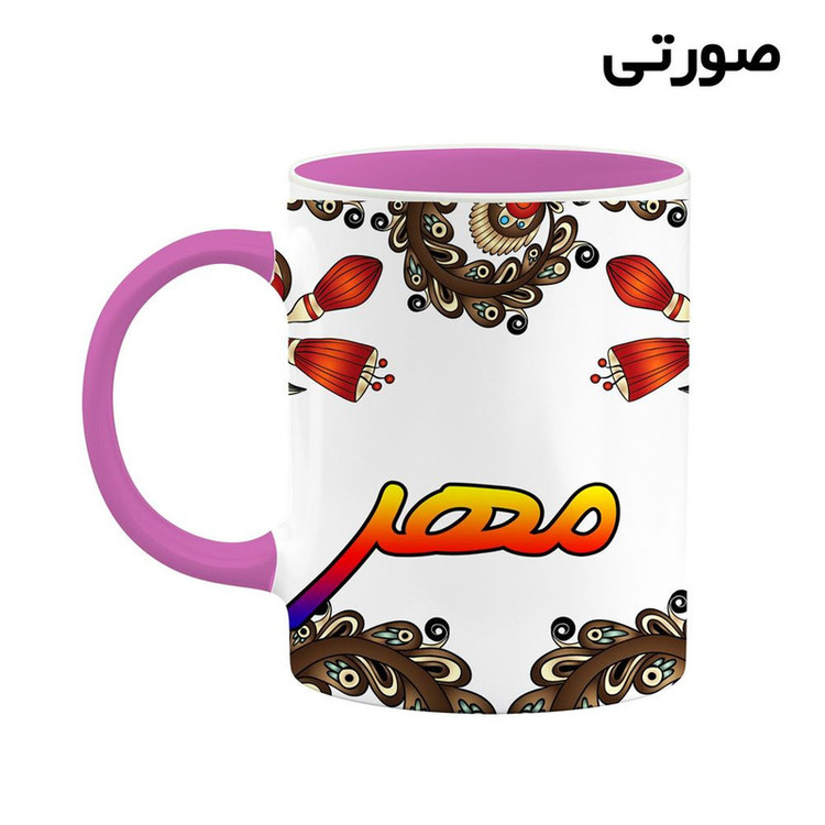 ماگ ( جعبه کادویی رایگان) اسم مهر سنتی گل و بته کد mgh47694