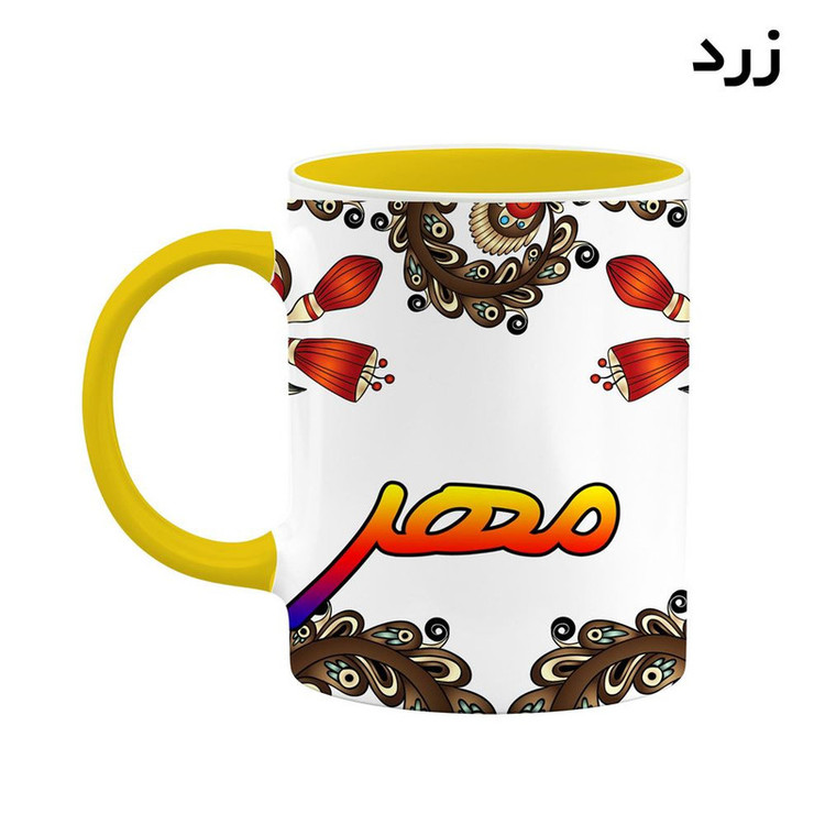 ماگ ( جعبه کادویی رایگان) اسم مهر سنتی گل و بته کد mgh47694