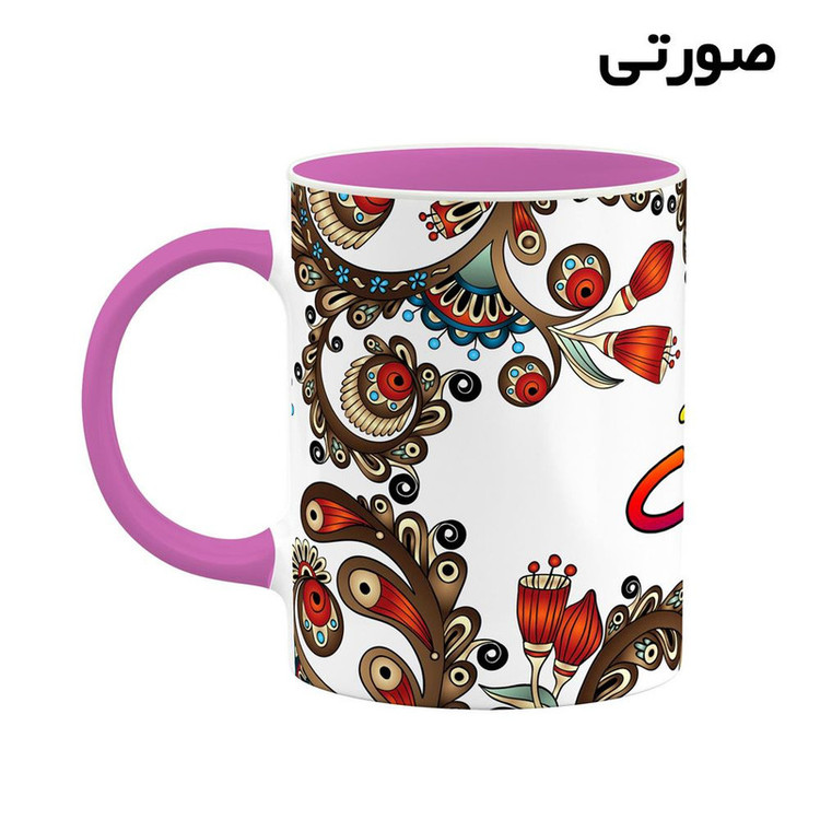 ماگ ( جعبه کادویی رایگان) اسم محبت سنتی گل و بته کد mgh47109