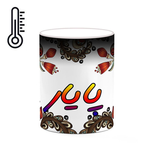 ماگ ( جعبه کادویی رایگان) حرارتی اسم پایار سنتی گل و بته کد mgh44348
