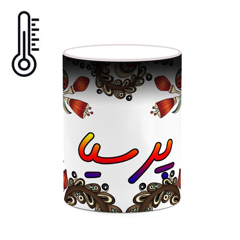 ماگ ( جعبه کادویی رایگان)  حرارتی   اسم پرسیا  سنتی گل و بته کد mgh44370