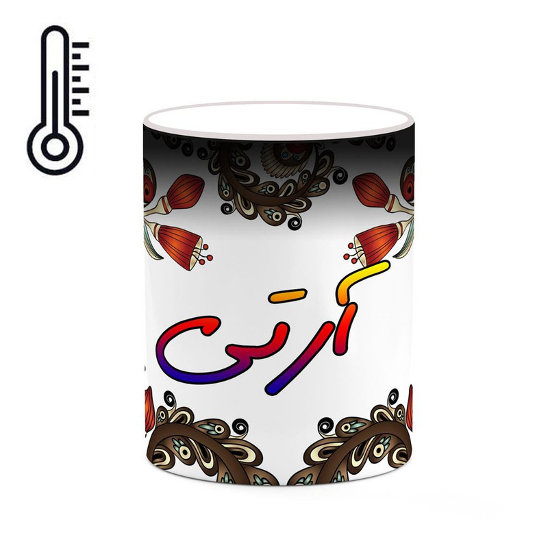 ماگ ( جعبه کادویی رایگان)  حرارتی   اسم آرتی  سنتی گل و بته کد mgh43404