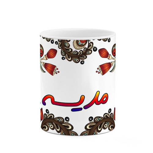 ماگ ( جعبه کادویی رایگان) اسم مدیسه سنتی گل و بته کد mgh47516