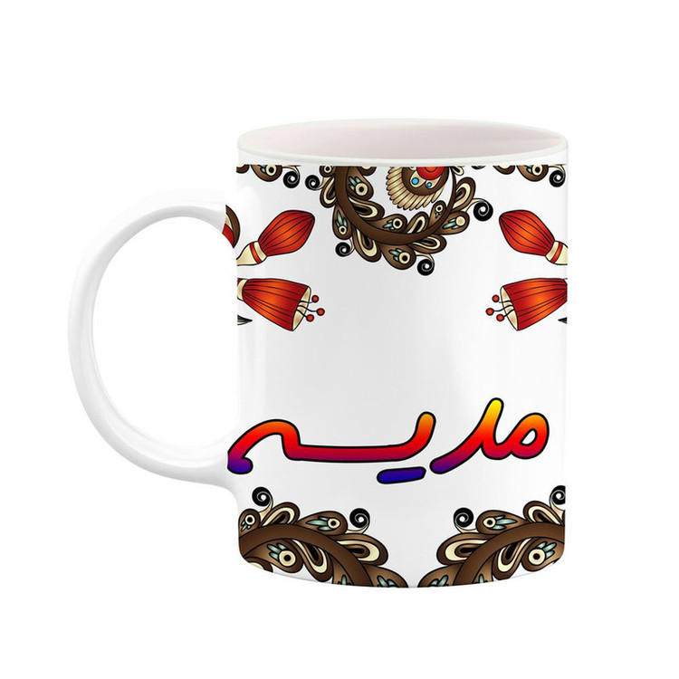 ماگ ( جعبه کادویی رایگان) اسم مدیسه سنتی گل و بته کد mgh47516