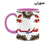 ماگ ( جعبه کادویی رایگان) اسم مدیسه سنتی گل و بته کد mgh47516