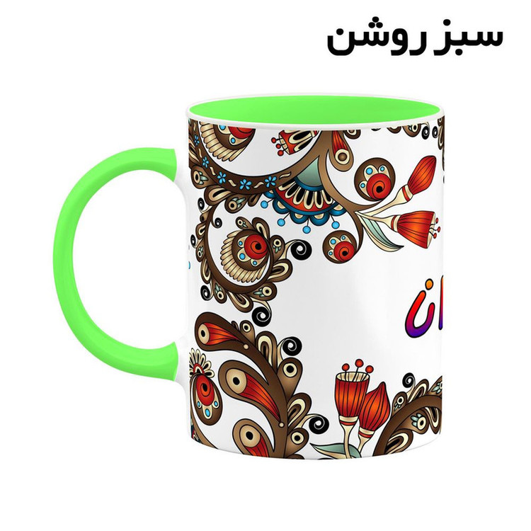 ماگ ( جعبه کادویی رایگان) اسم آماندانا سنتی گل و بته کد mgh43761