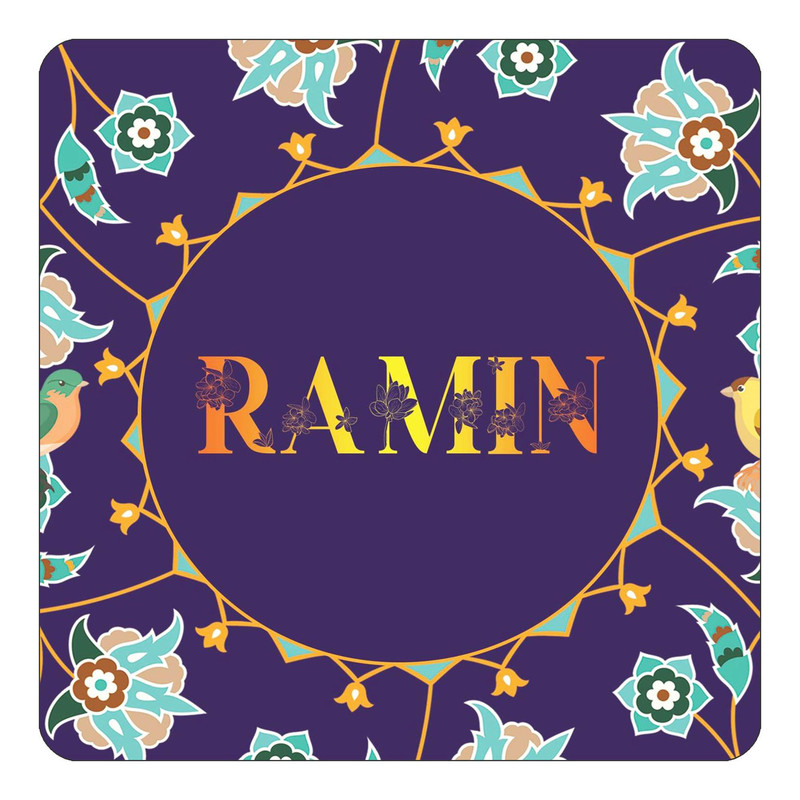 مگنت آهنربائی چیتوکالا طرح اسم رامین ramin مدل گل و بلبل کد mg17016