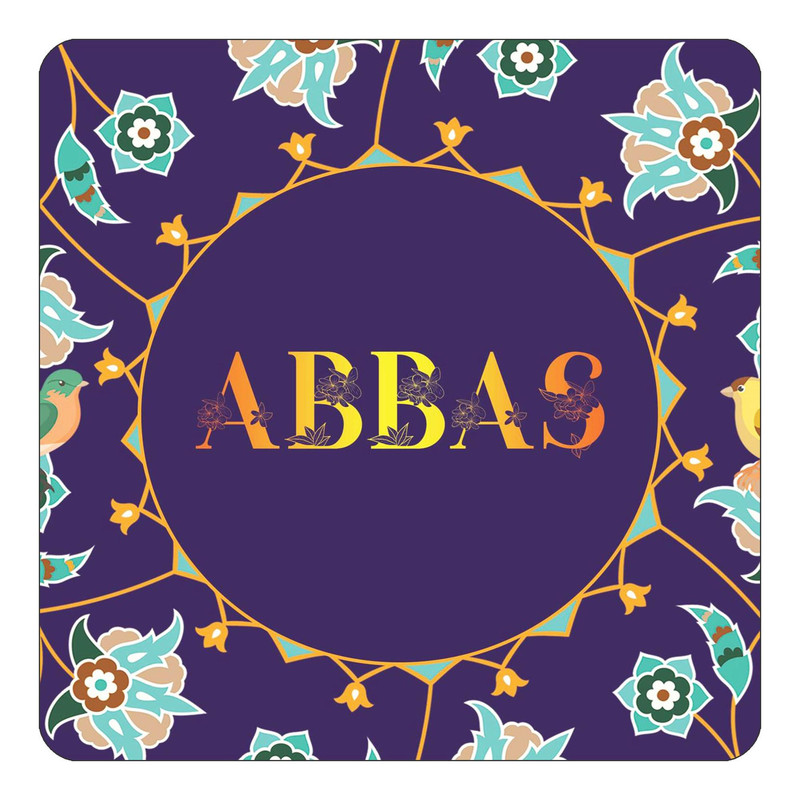 مگنت آهنربائی چیتوکالا طرح اسم عباس abbas مدل گل و بلبل کد mg10668