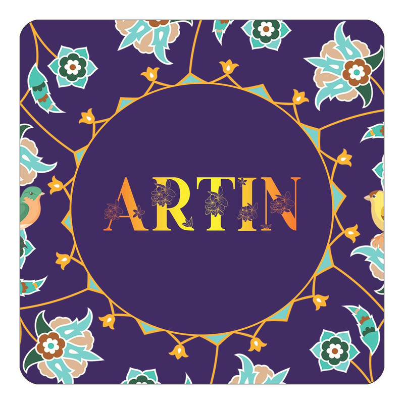 مگنت آهنربائی چیتوکالا طرح اسم آرتین artin مدل گل و بلبل کد mg11689