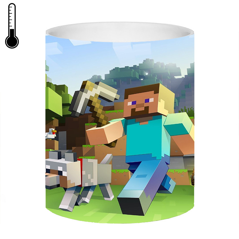 ماگ ( جعبه کادویی رایگان)  حرارتی  بازی ماینکرافت minecraft game کد 387