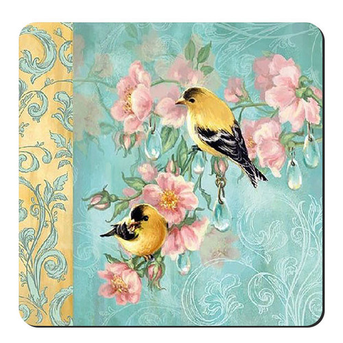 زیر لیوانی طرح پرنده ها و شکوفه ها کد nzl507