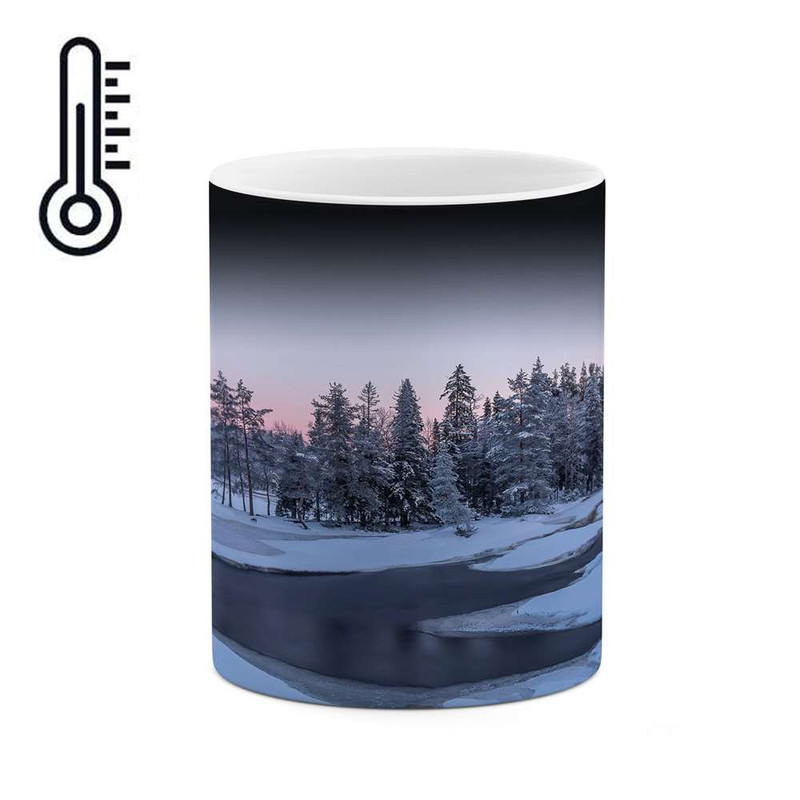 ماگ ( جعبه کادویی رایگان)  حرارتی   منظره برفی کد mgh14835