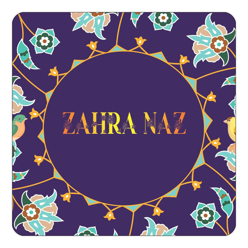 مگنت چیتوکالا طرح اسم زهراناز zahra naz مدل گل و بلبل کد mg18963