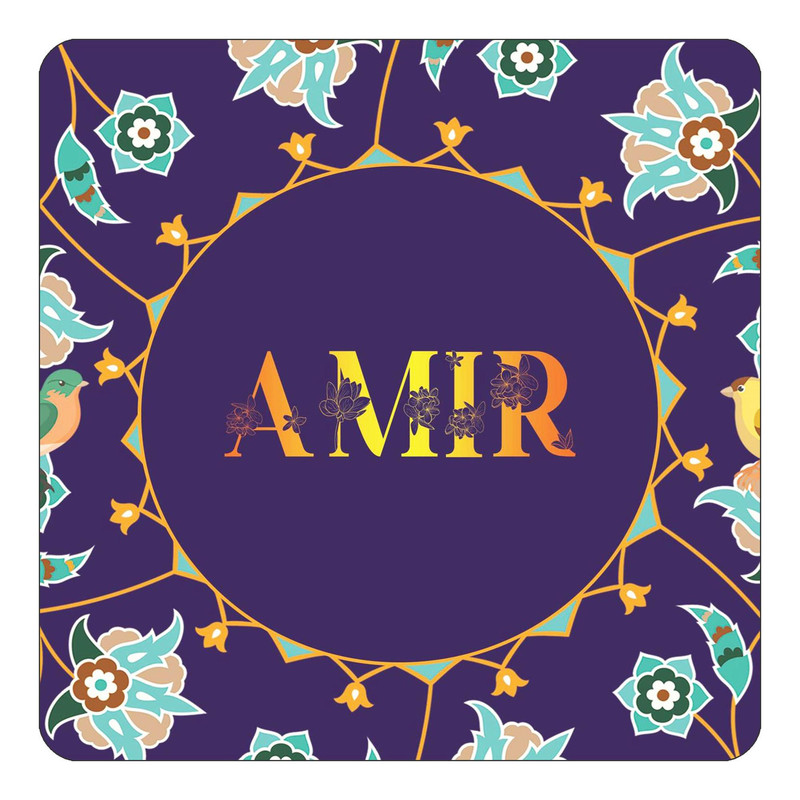 مگنت چیتوکالا طرح اسم امیر amir مدل گل و بلبل کد mg11114