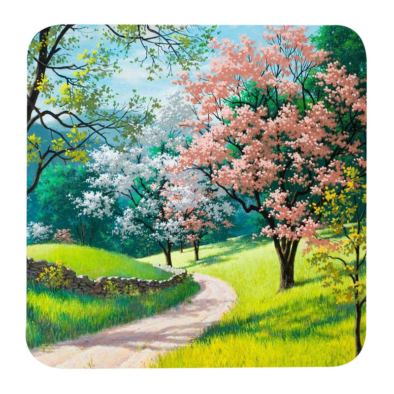 مگنت مدل G1082 طرح نقاشی منظره بهار و درخت شکوفه