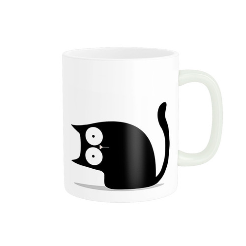 ماگ ( جعبه کادویی رایگان) زیگورات مدل گربه سیاه فانتزی کد 2965