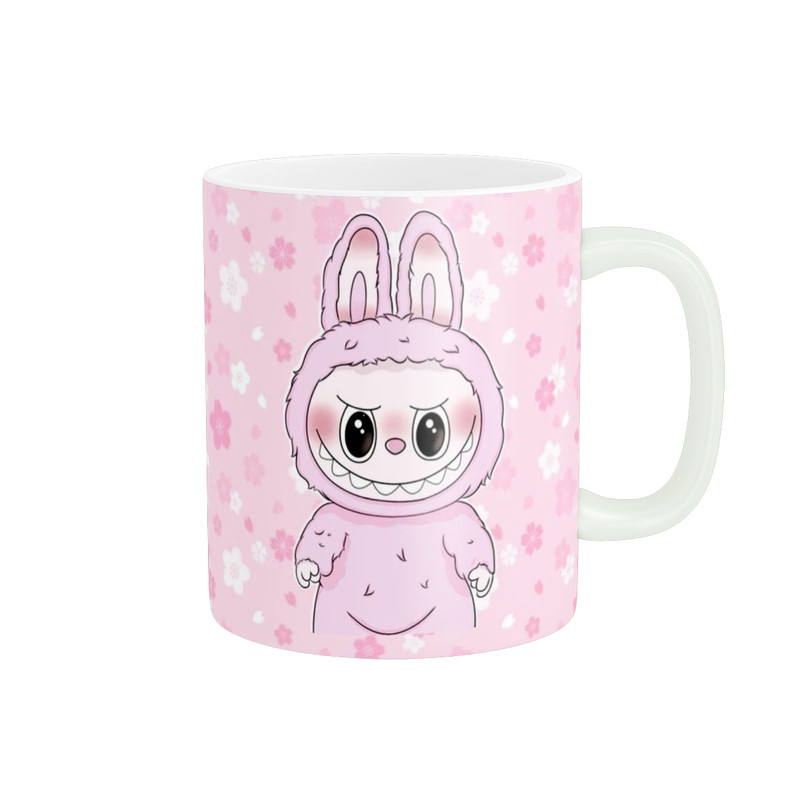 ماگ ( جعبه کادویی رایگان)  پادآفرین مدل فانتزی عروسکی لبوبو ترند labubu کد 412