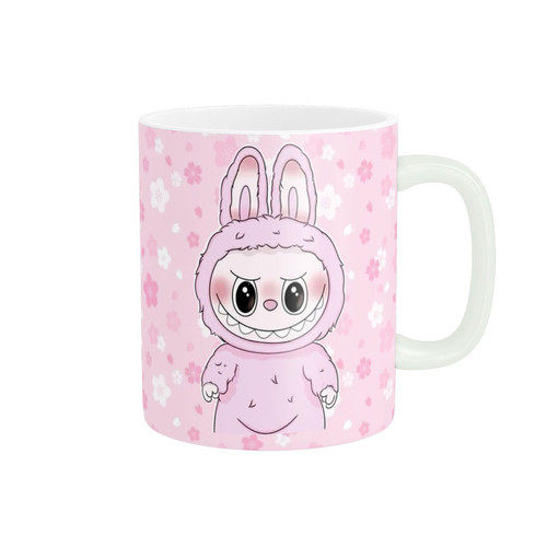 ماگ ( جعبه کادویی رایگان) پادآفرین مدل فانتزی عروسکی لبوبو ترند labubu کد 412