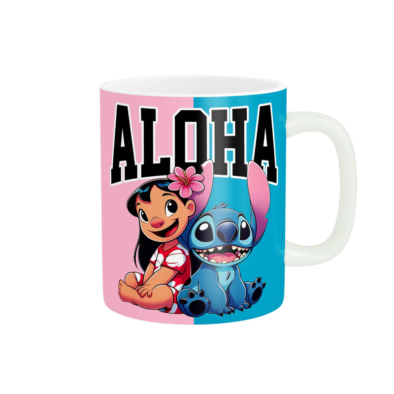 ماگ ( جعبه کادویی رایگان)  طرح کارتونی انیمیشن استیچ ALOHA کد 444