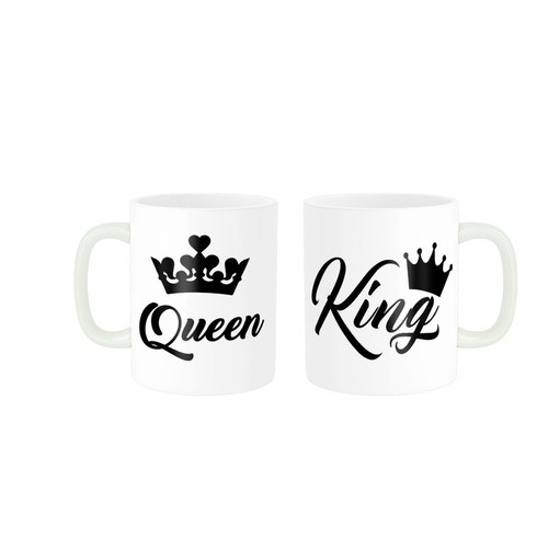 ماگ ( جعبه کادویی رایگان) ناریکو طرح فانتزی مدل ست عاشقانه king Queen کد 03 مجموعه دو عددی