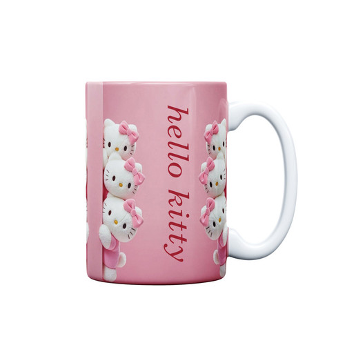 ماگ ( جعبه کادویی رایگان) مدل عروسکی طرح Hello Kitty کد 354