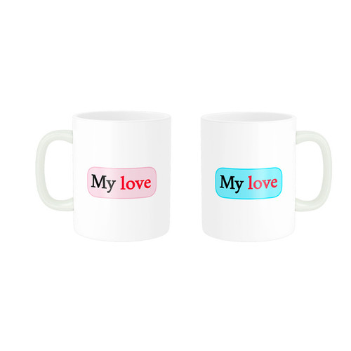 ماگ ( جعبه کادویی رایگان) ناریکو طرح فانتزی مدل ست عاشقانه my love کد 09 مجموعه دو عددی
