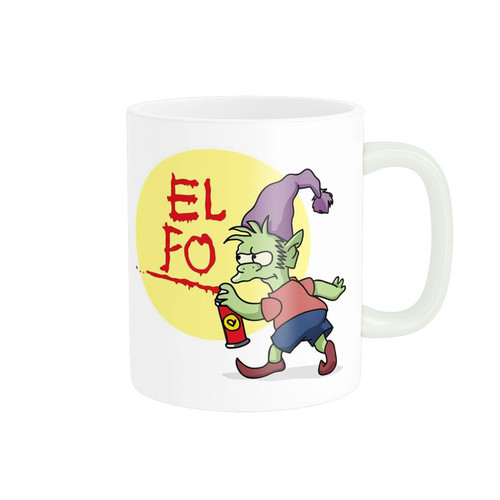 ماگ ( جعبه کادویی رایگان) پاد آفرین مدل طرح الفو elfo طلسم شدگان کیوت فانتزی کیوت کد 651