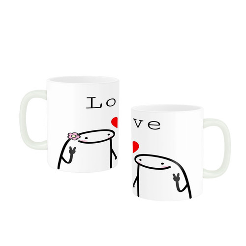 ماگ ( جعبه کادویی رایگان) ناریکو مدل love کیوت و بامزه کد 01 مجموعه دو عددی