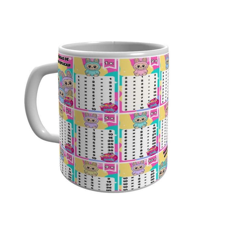ماگ ( جعبه کادویی رایگان) طرح لبوبو و جدول ضرب