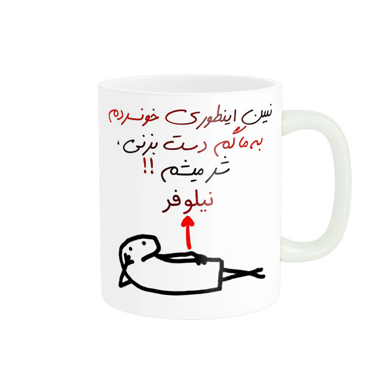 ماگ ( جعبه کادویی رایگان)  راسای مدل شرمیشم اسم نیلوفر