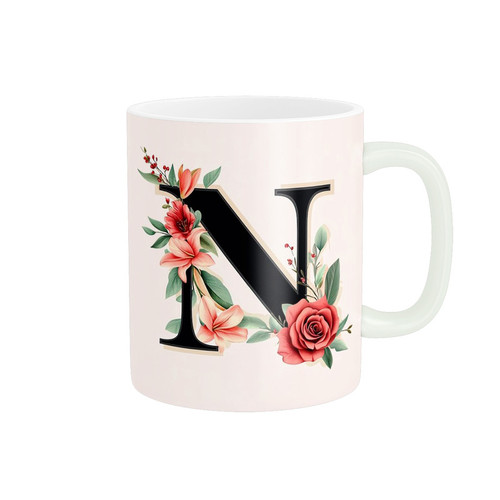 ماگ ( جعبه کادویی رایگان) مدل دسته دار طرح حروف انگلیسی N002