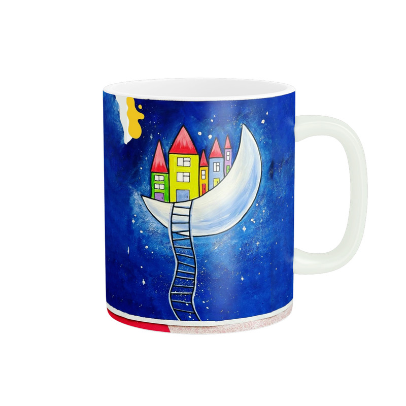 ماگ ( جعبه کادویی رایگان)  زیگورات مدل نقاشی کودکانه کد 3212