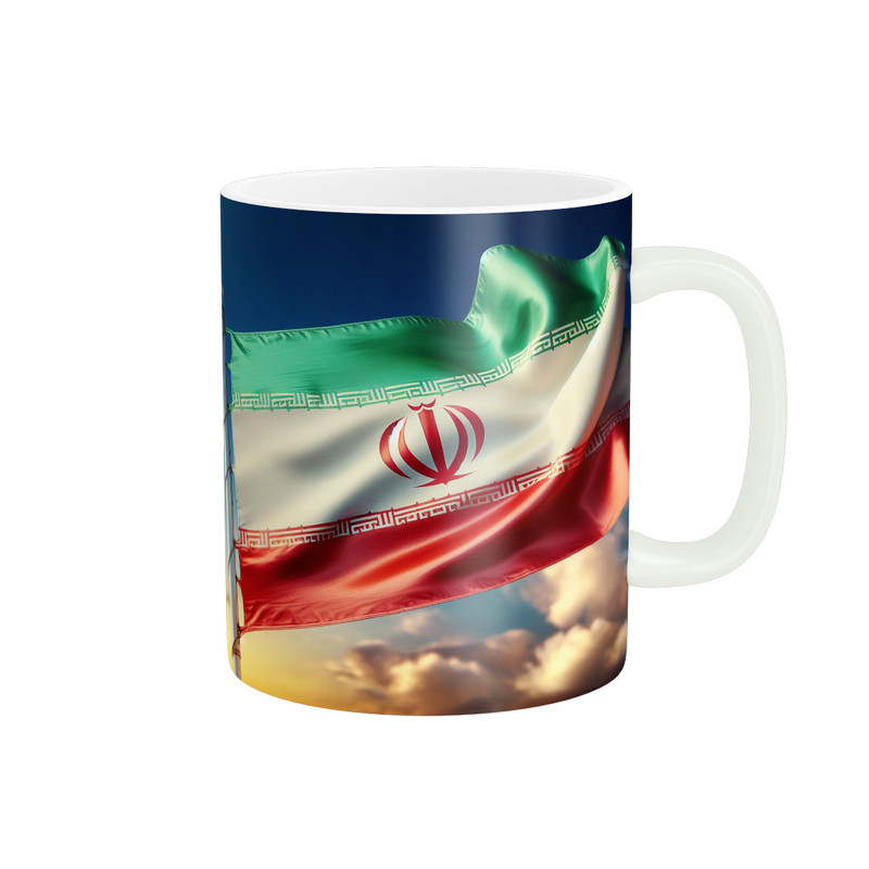 ماگ ( جعبه کادویی رایگان)  طرح پرچم ایران کد 1225