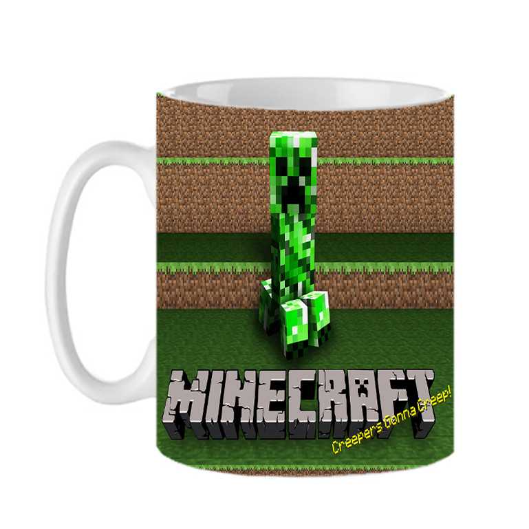 ماگ ( جعبه کادویی رایگان)  طرح کریپر ماینکرافت creeper minecraft کد 445