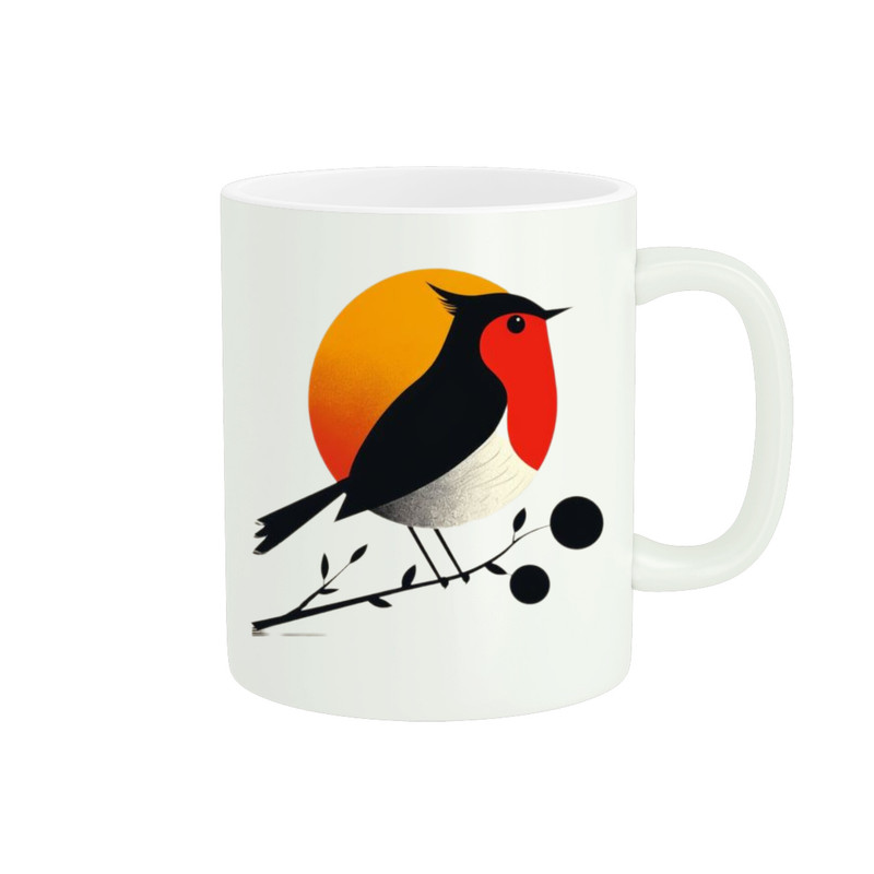 ماگ ( جعبه کادویی رایگان)  پاد آفرین مدل سینه سرخ کد ۱
