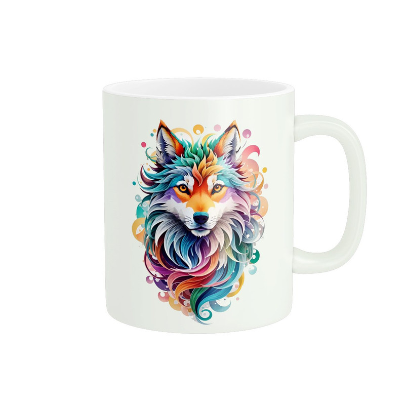 ماگ ( جعبه کادویی رایگان)  طرح جذاب گرگ کد 1490