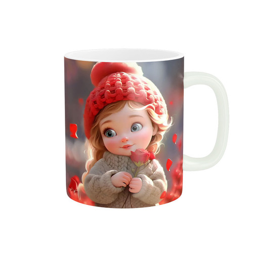 ماگ ( جعبه کادویی رایگان) زیگورات مدل دختر زیبای عروسکی کد 3141